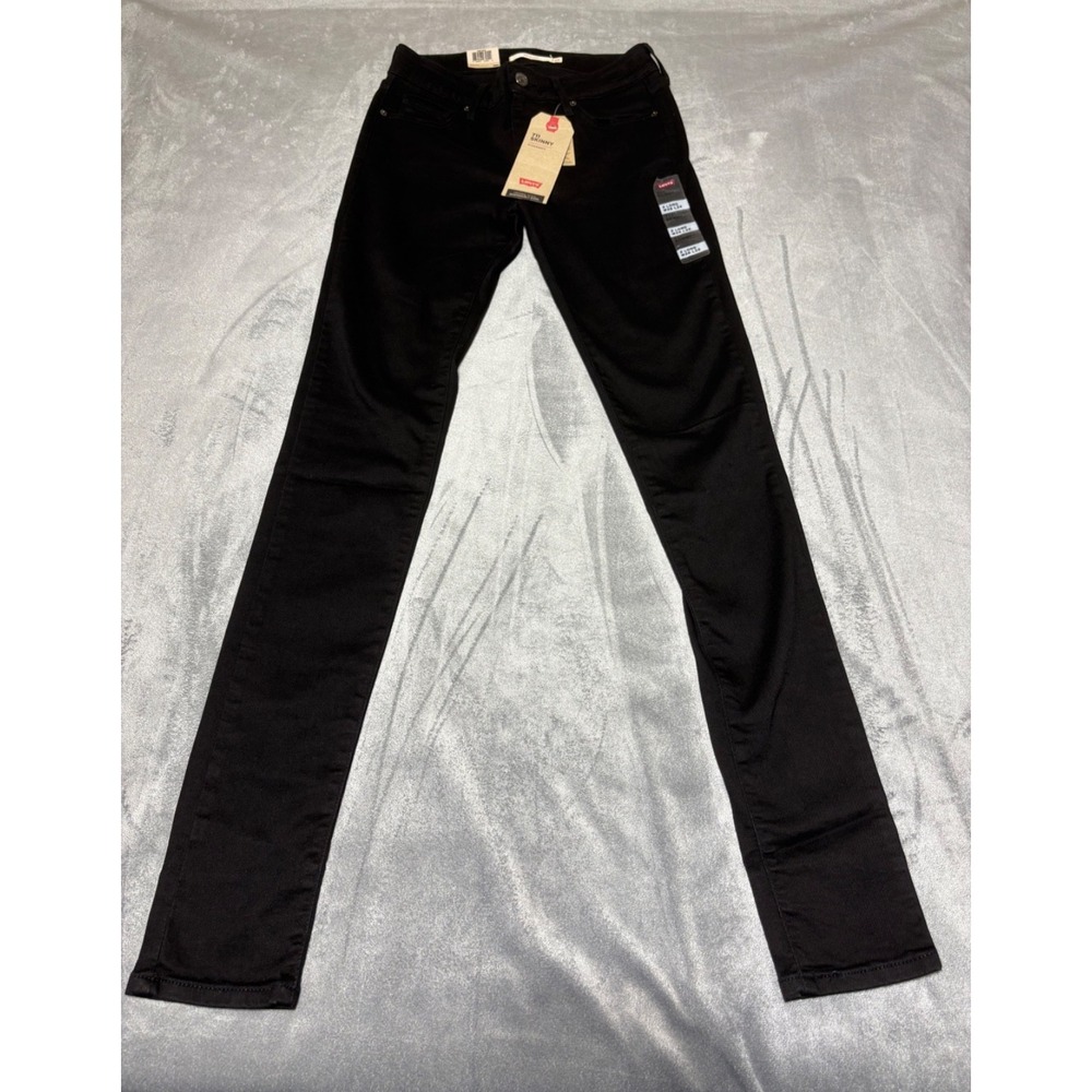Levis Women Size 26 2 Long Black 711 Hypersoft Mid Rise Skinny Jeans